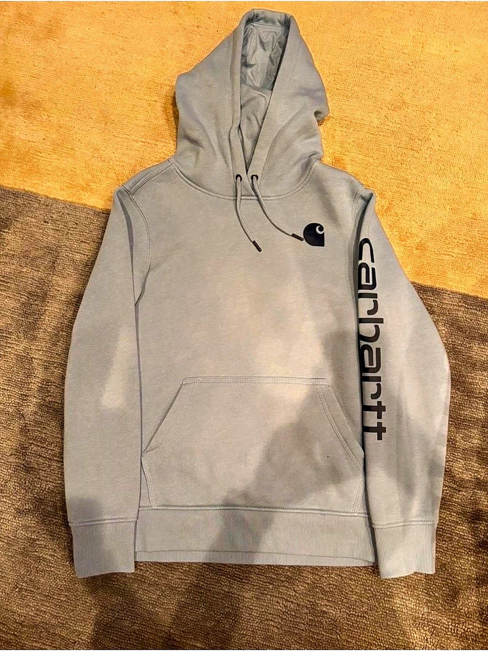 Carhartt Iconic Logo Sleeve Hooded Sweatshirt Blue